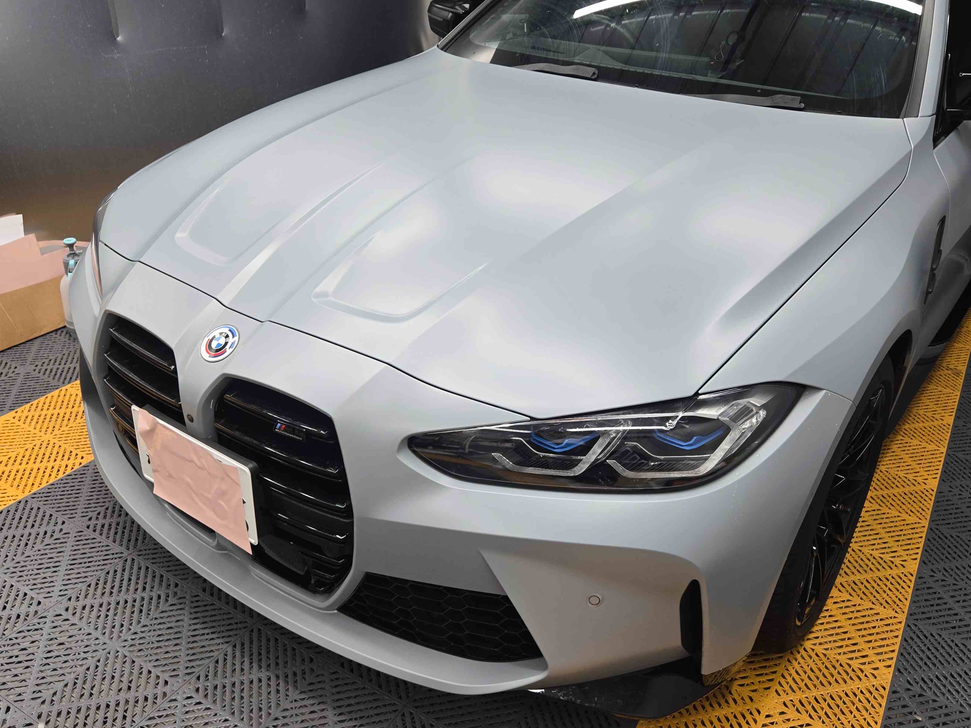 BMW G82 M4 左フロント全体 フロントバンパー・ボンネット・フェンダー マットPPF完成